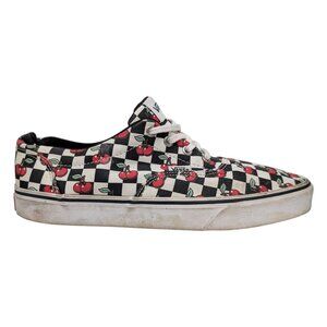 Vans Doheny Cherry Checkerboard Shoes Womens Black White Red Canvas Low Size 10